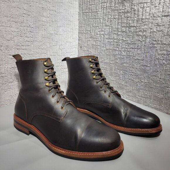 Beckett Simonon Dowler Men's Size 13 US Brown Leather Lace up Cap Toe Boots - Picture 6 of 11